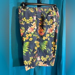 Two pairs in one.  Be calm in vintage blue or playful in floral print.  Waist 40